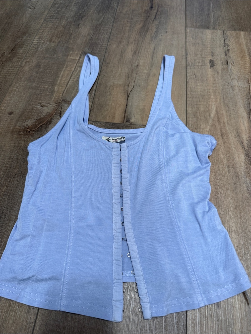 Free People Pale Blue Button-Front Camisole